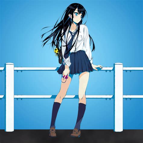 2048x2048 Anime School Girl Digital Art Ipad Air Hd 4k Wallpapers