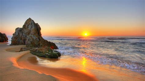 Beach Sunset Background Wallpaper Download High