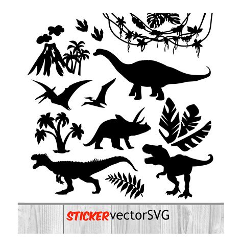 Jurassic Park Dinosaur Clipart Pack Dinosaurs Silhouette Etsy In 2020 Dinosaur Silhouette