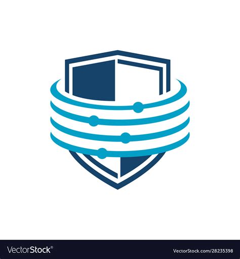 Encrypted Data Cyber Security Logo Design Vector Image