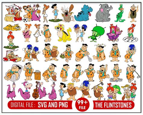 Flintstones Svg Bundle Svg Pack Layered Svg Png Pdf Eps Files For