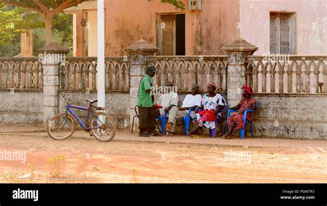 bolama island guinea bissau may 6 2017 unidentified local people talk about something in