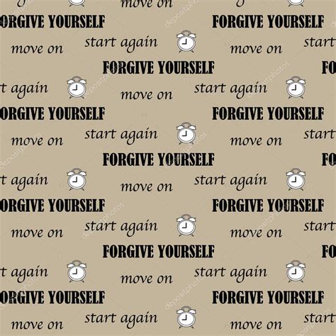 Start Again Forgive Yourself And Move On Quote Text Pattern Ba Stock
