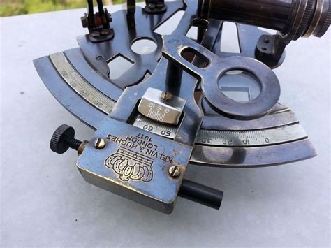 collectible antique nautical brass working german marine sextant w wooden box ebay