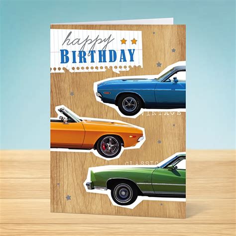 Amazon com hallmark disney cars birthday card for kids lightning. Classic Cars Birthday card - Garlanna Greeting Cards