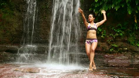 Sexy Dancer On Waterfall In Borneo Rainforest Stock Footage Video 3043255 Shutterstock