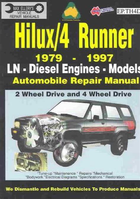 Toyota Hilux4 Runner Diesel 1979 1997 Auto Repair Manual Ln Diesel