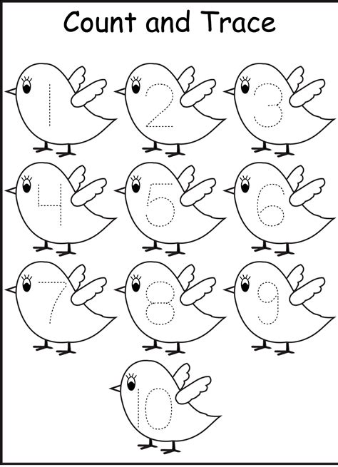 Ten Beautiful Bird Coloring Page Preschool Tracing Kindergarten