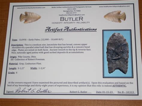 Early Paleo Clovis Lanceolate Point 2 Coa Papers Ebay