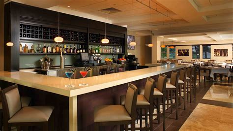 Download Wallpaper 1920x1080 bar, cafe, chairs, tables, interior, style