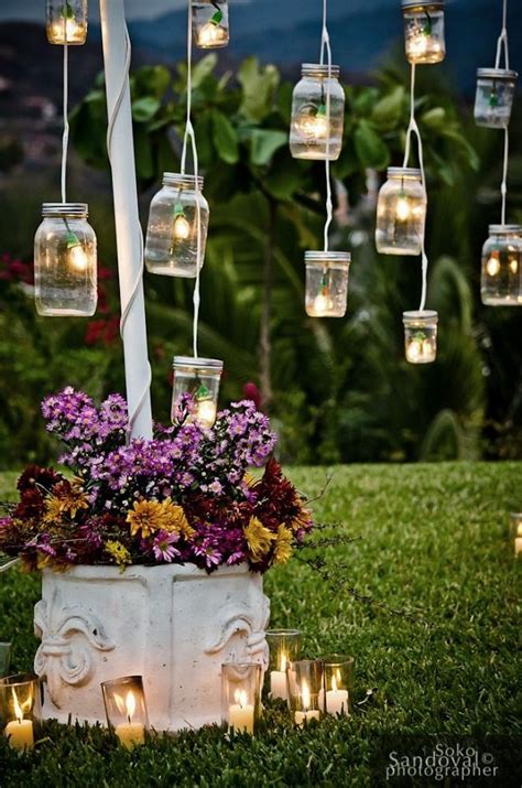 Vintage Mason Jars Outdoor Wedding Decor Ideas Deer Pearl Flowers