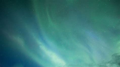 Northern Lights Of Blue And Green Colors In The Night Sky Free Stock