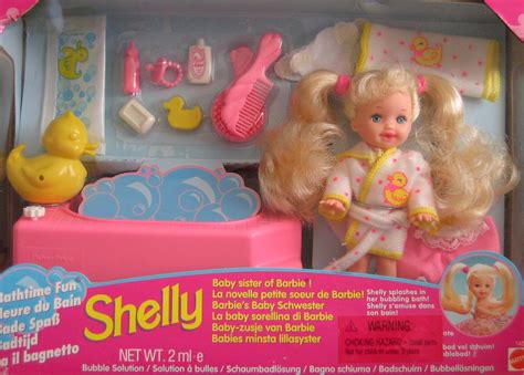 barbie shelly kelly bathtime fun doll set shelly splashes in her bubbling bath 1995