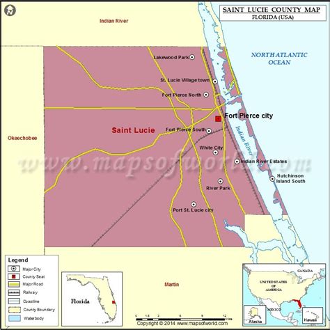 St Lucie County Map Florida County Map County Seat Lakewood Park