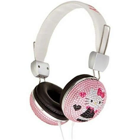 Hello Kitty Bejeweled Headphones With Mic Pink Bling Embellished Over Ear For Sale Online Ebay
