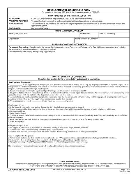 Army Initial Counseling Formarmy Initial Counseling Form How To