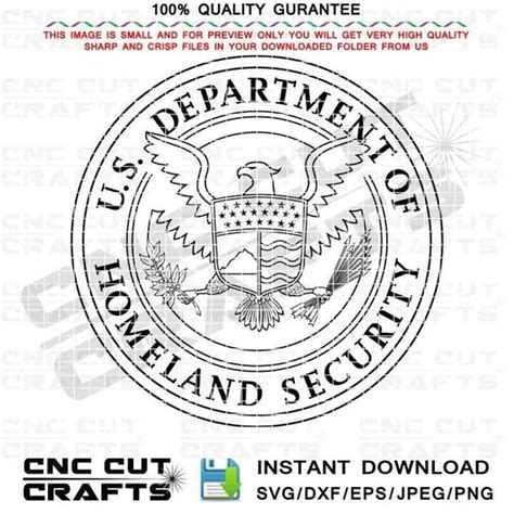 Dept Of Homeland Security Svg Seal Vector Logo Emblem Black Etsy