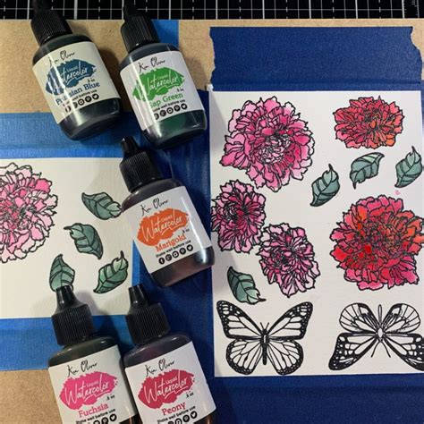 Two Ways To Use Liquid Watercolor On Your Cards Rubbernecker Blog