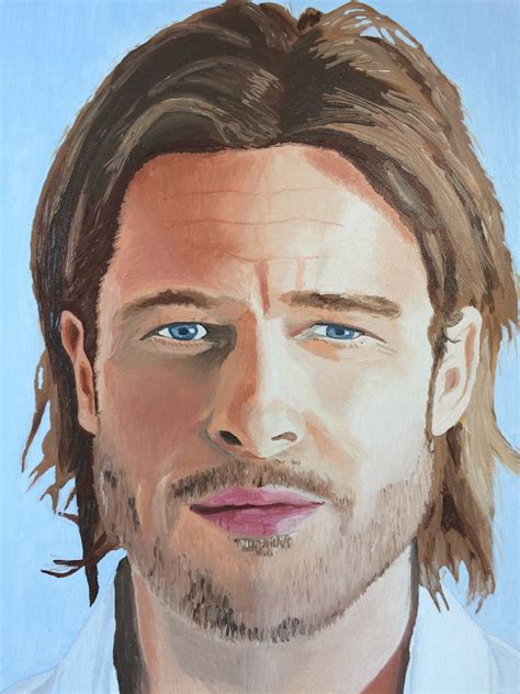 Brad Pitt Original Oil Painting Celebrity Portrait American Etsy