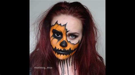 Torn Pumpkin Halloween Makeup Tutorial Youtube