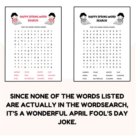 April Fools Word Search Fool Your Students With Fake Word Search On