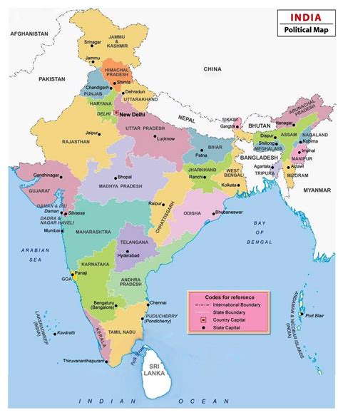 India Map States And Capital States And Capitals Political Map