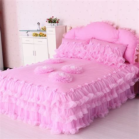 Sophisticated Elegant Solid Pink Applique Flower Romantic Waterfall Frilly Ruffle Girly Girls