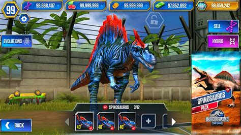 Spinosaurus Unlocked Max Level Jurassic World The Game Youtube