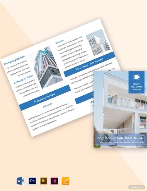 Bi Fold Real Estate And Property Sell Brochure Template In Word