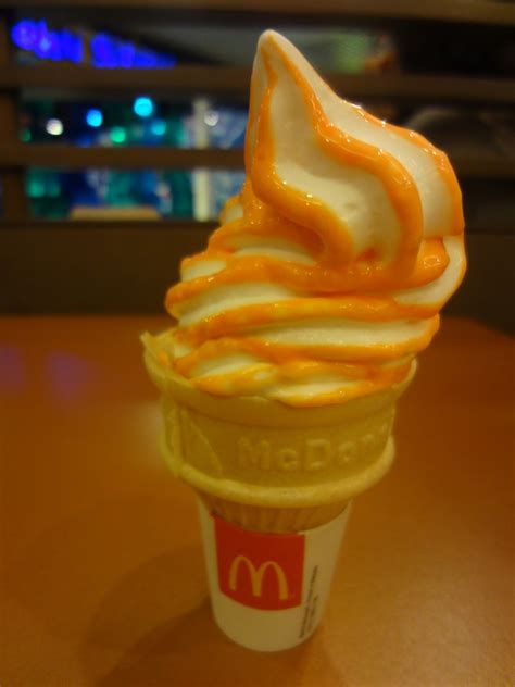 This ice cream can be in a sundae, soft serve cone or mcflurry. mcdonalds ice cream cone price
