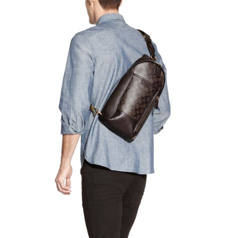 Coach Bleecker Signature Convertible Sling Pack in Brown ...