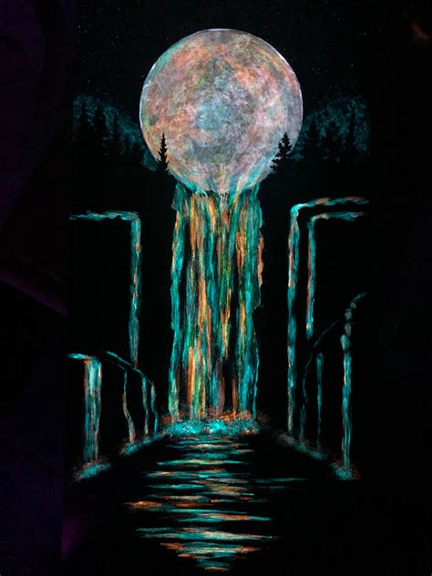 After Midnight Glow In The Dark Painting Glowing Art Moon Melting