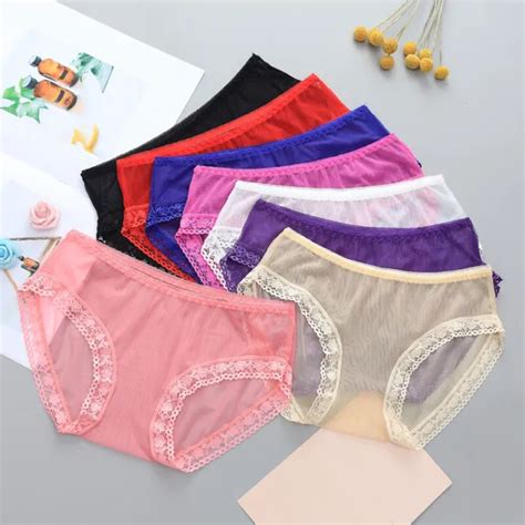 Womens Briefs Mesh Sheer See Through Lingerie Underwear Panties Thongs
