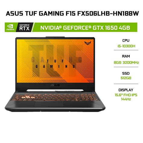 Laptop Asus Tuf Gaming F15 Fx506lhb Hn188w I5 10300h 8gb 512gb