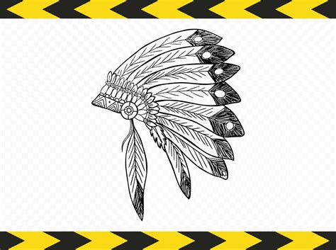 Download Indian headdress SVG Hand drawn Clipart Dxf Pdf Png | Etsy