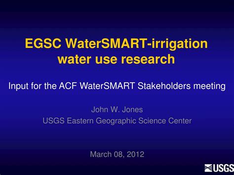 Ppt Egsc Watersmart Irrigation Water Use Research Powerpoint