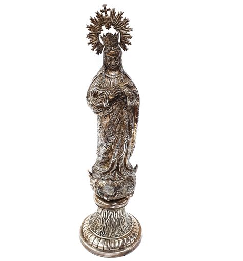 Silver Sculpture Virgin Mary Late 1800s Argenti Antique On Sale