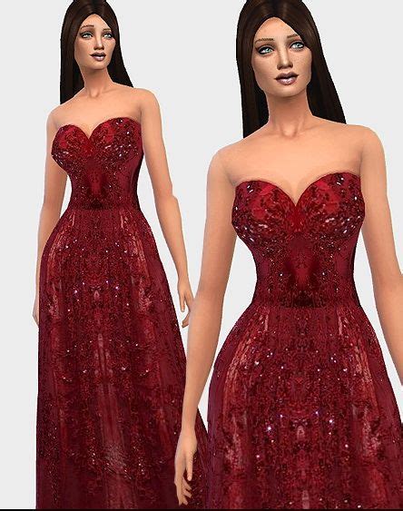 Ecoast Red Dress Inspired By Elie Saab • Sims 4 Downloads The Sims