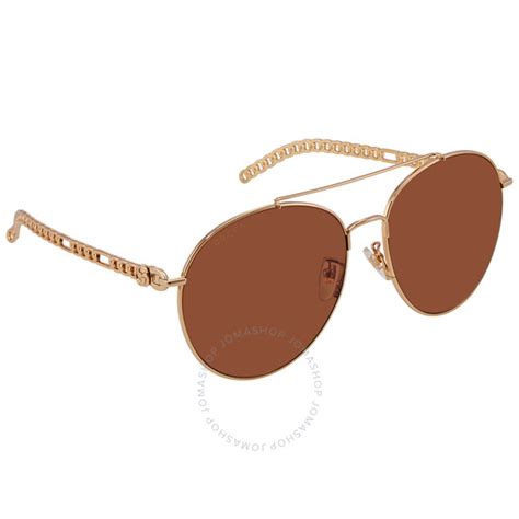 gucci open box gucci brown pilot ladies sunglasses gg0725s 002 61 gg0725s 002 61 sunglasses