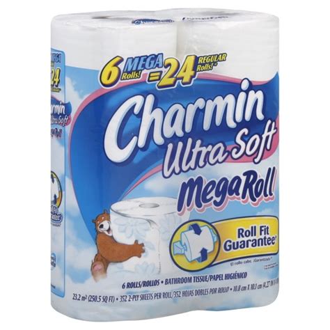 Charmin Ultra Soft Bath Tissue Mega Roll 2 Ply Unscented