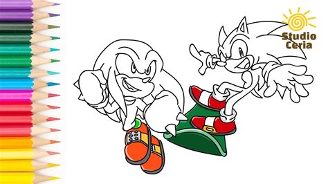 Epic Knuckles Vs Sonic Race Coloring Challenge Coloring Page