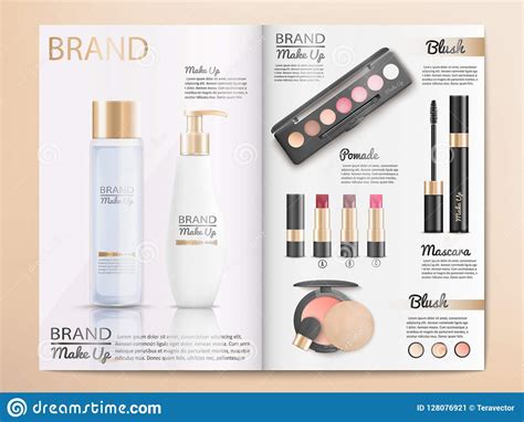 Cosmetics Products Catalog Or Brochure Template Stock Vector