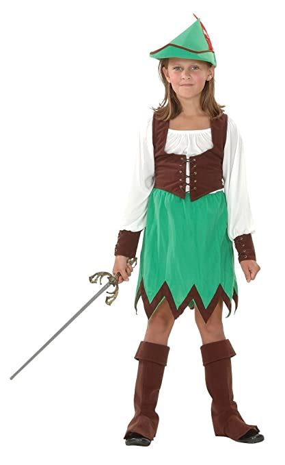 Bristol Novelty Cc698 Robin Hood Girl Deluxe Costume S Brown Age 4