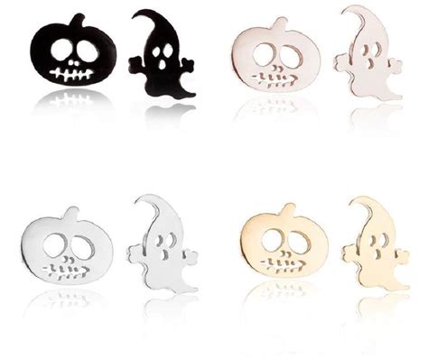 Pumpkin Earrings Halloween Jewelry Ghost Earrings Stud Earrings