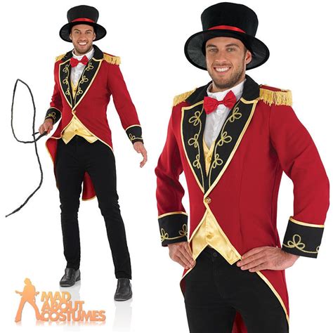 Adult Male Ringmaster Costume Mens Circus Fancy Dress Lion Tamer Outfit New Circus Fancy Dress
