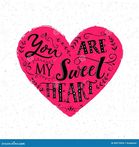 You Are My Sweetheart Valentine`s Day Card Design Stock Vector