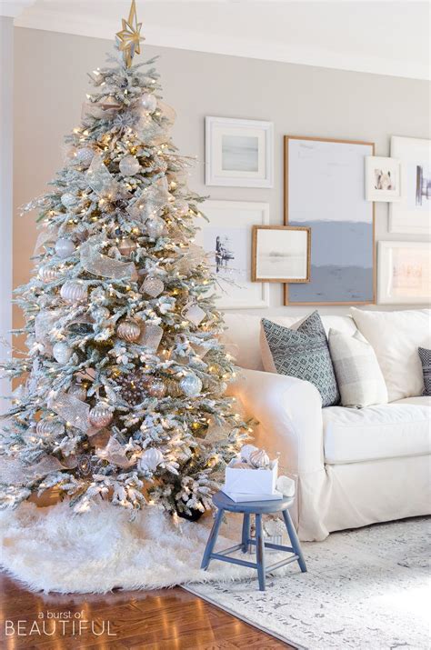 From the trendy blue and silver ornaments that are popular for 2020, to traditional red and green multicolor lights, and modern, glitzy rose gold ribbons. Frosted Fraser Fir® Narrow Artificial Christmas Tree | Balsam Hill | Frosted christmas tree ...