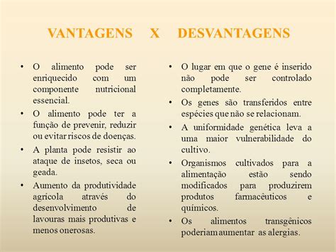 Vantagens E Desvantagens Da Transgenia