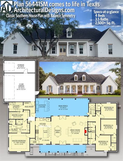 Plan 56441sm Classic Southern House Plan With Balance And Symmetry