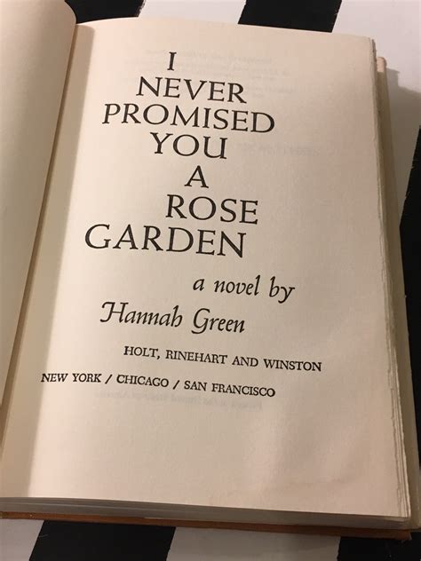 I Never Promised You A Rose Garden A Novel By Hannah Green